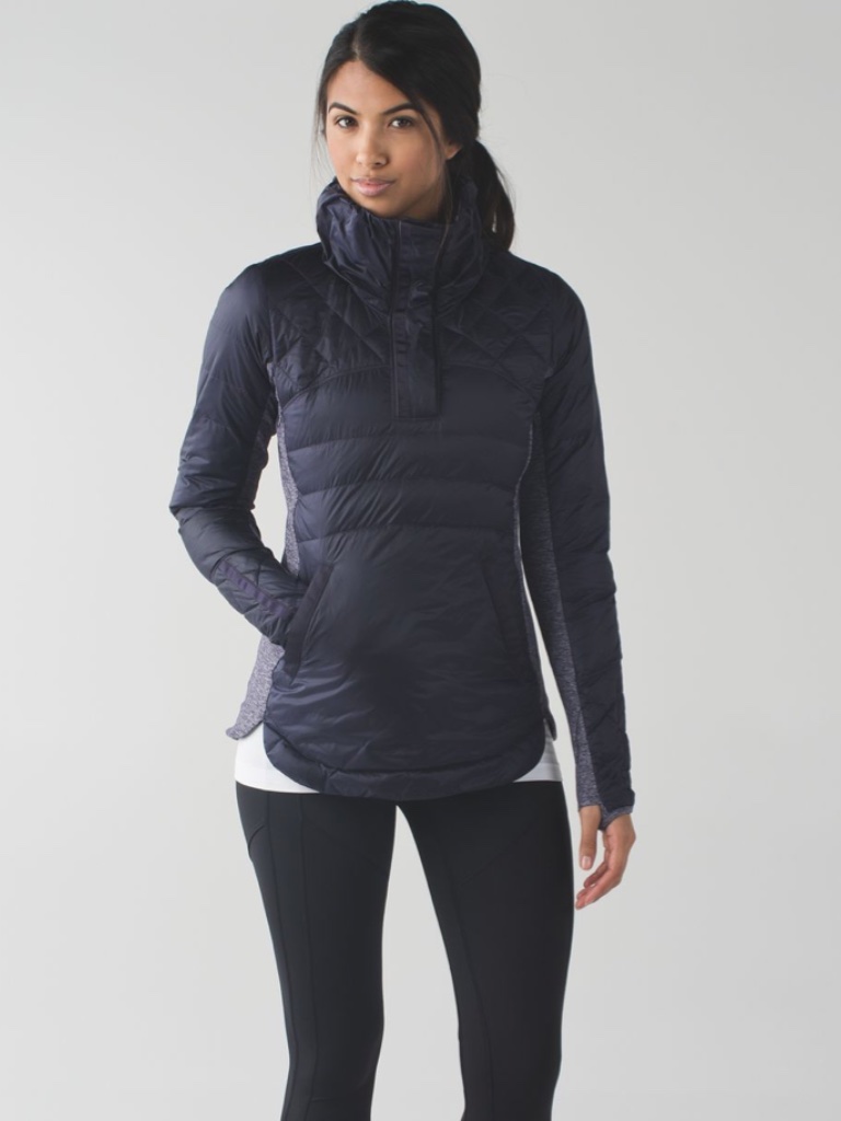 Lululemon Down For A Run Pullover Jacket, Goose Down, Black Grape, Size 4